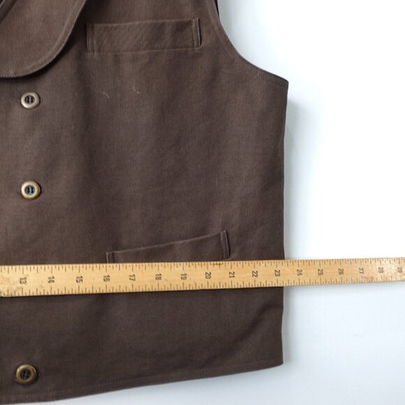 Frontier Classics Vest XL Brown VTG DALVEY Compass Western Cowboy Safari Hunting - Picture 6 of 16
